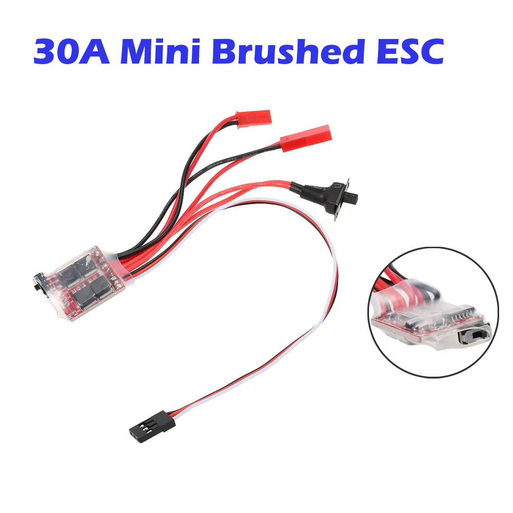 

30A Brushed ESC Controller for 1/10 Scale RC Crawler Car Boat ESC Speed Controller Model Vehicle Accessory 6.14