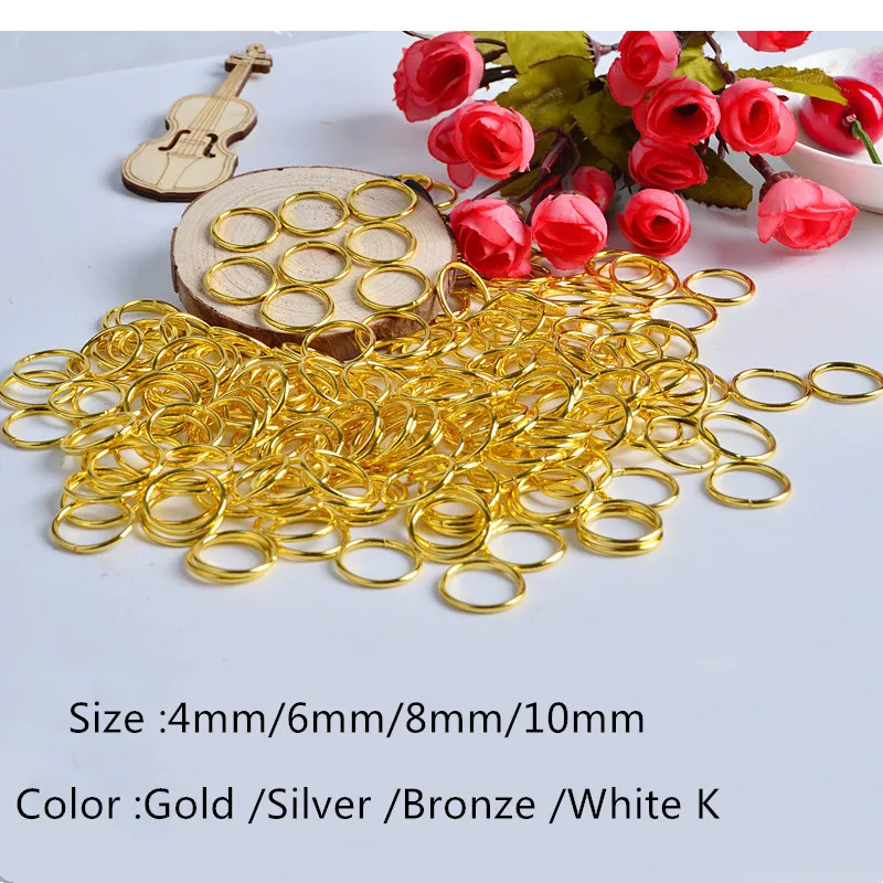 

Lowest Price 100pcs 4/6/8/10mm Jewelry Making Findings Open Jump Rings & Split Rings DIY Handmade Jewelry Accessories Connector