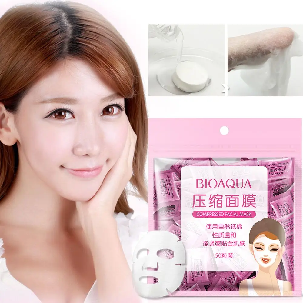 50pcs Facial Compression Mask Nonwoven Fabric Mask Paper Skin Care Dry Disposable DIY compressed facial mask Towel Makeup Tool