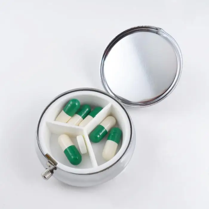 Newly Pill Medicine Candy Box Case Storage Vitamin Container Metal Pocket Portable Organizer