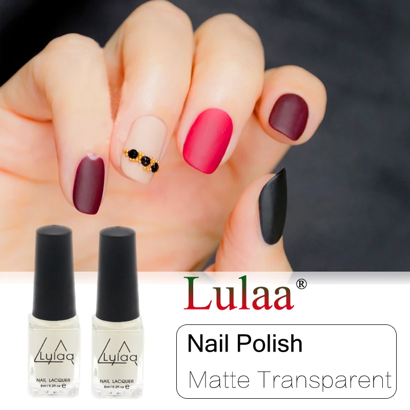 

LULAA Newest 6ML Magic Super Matte Nail Polish Transparent Nails Art Nail Lac Frosted Surface Oil Nail Polish Matt Top Coat
