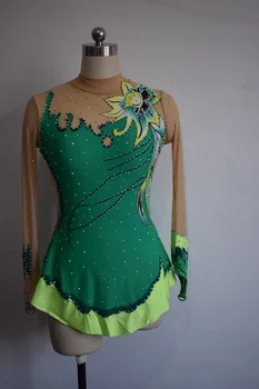 

crystal custom figure skating dress woman kids girl adult figure skating dress Long sleeve ice skating dress woman kids girl 16