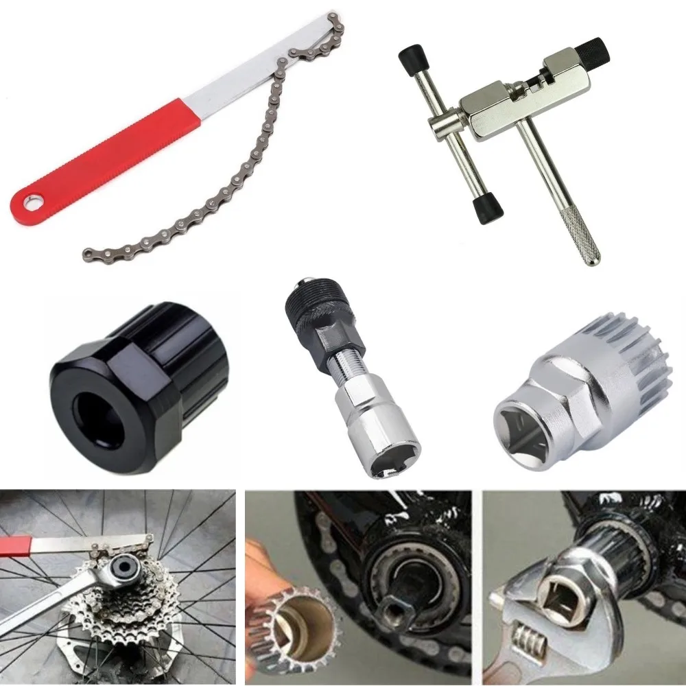

bicycle tools bike repair kit 5 PCS cycling MTB Bike chain Crank Wheel Bottom Bracket center axle Remover Multifunction Tools