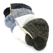 Зимняя новая имитация кроличьей шерсти Ушная шапка для мужчин и женщин вязаная шапка