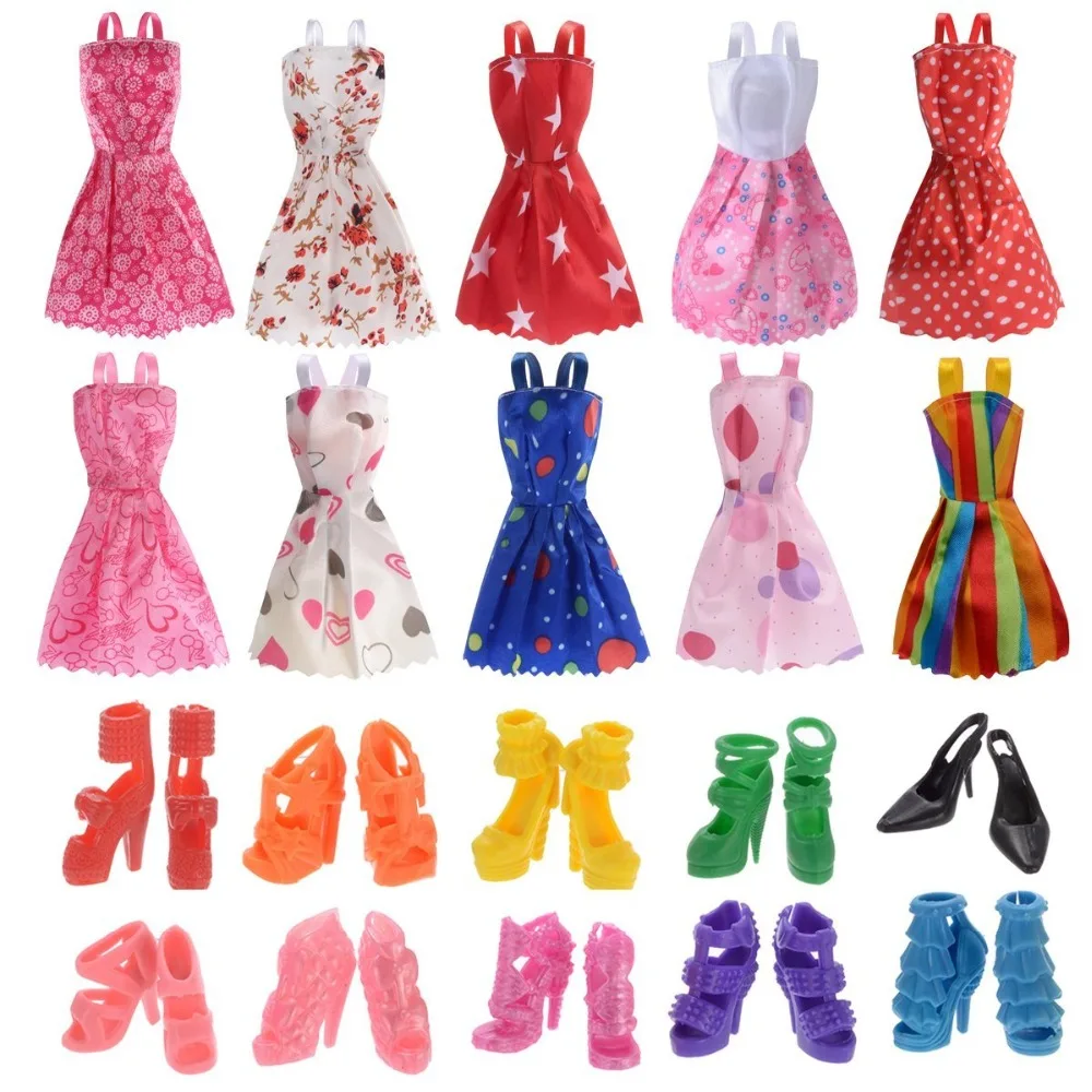 

Litchi 10 Pack Doll Clothes Party Gown Outfits with 10 Pairs Doll Shoes for Barbie Dolls and Girl's Birthday Christmas Gifts