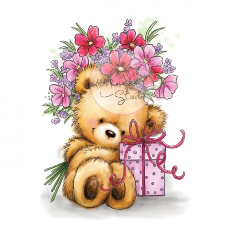 

Animal/bear Transparent Rubber Silicone Clear Stamps for Tampons Seal Background Collage Stamp Holiday card Card Making Diy