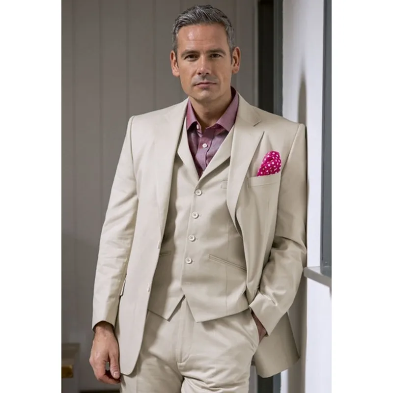 198 2017 Developed Notch Collar Men Suit Elegant Best Men Bridegroom Wedding Suits Men's Casual Evening Party Wear(Jacket+Pant+Vest)