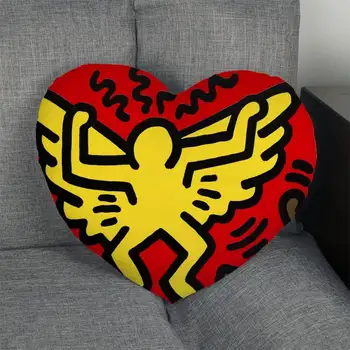 

Custom Keith Haring Heart Pillow Cover Custom Zipper Pillowcase Cover Wedding Home Office Decorative 1pcs custom