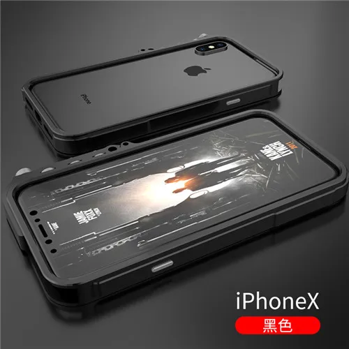 Пусковой металлический бампер для iphone X 7 8 5 5S SE 4 6 6S Plus 4thdesign Премиум авиационный алюминиевый бампер чехол для телефона tactical edition - Цвет: Black for IP X