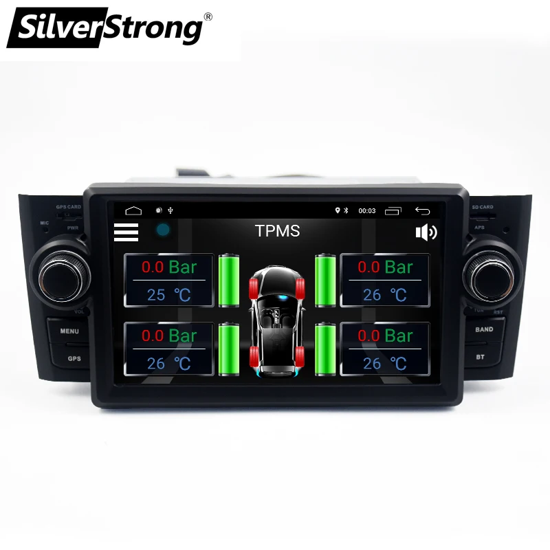 Excellent SilverStrong Car Multimedia player GPS Android9.0 Car Radio 1 Din DVD For Fiat/Grande/Punto/Linea 2007-2012 Radio FM steering 5