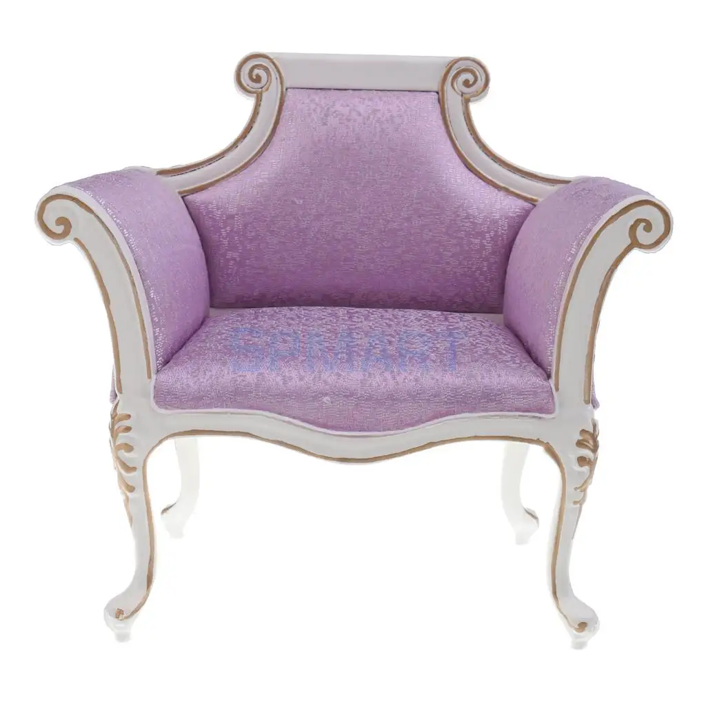 1/6 Scale Purple European Style Sofa Armchair Dollhouse Miniature