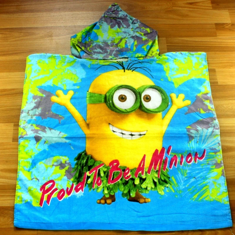 120*60 Cartoon cape Towels Despicable Me hooded bath towel Children