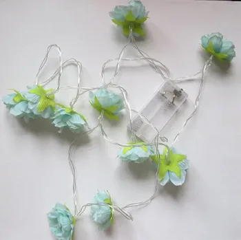 

1.5m 10 LED Blossom Flowers String Fairy Lights with AA Battery Wedding party Garland Home Bedroom decorations