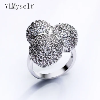 

Very cute ball design ring nice crystal luxury jewelry Birthday gift female trendy women jewellery hot sale rings