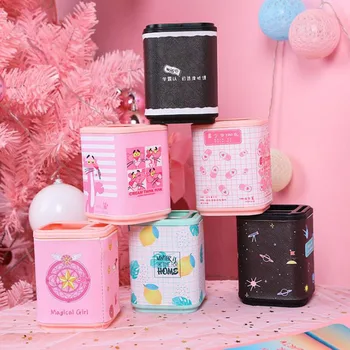 

1 Pcs Kawaii Pink Panther Magic Sakura Starry Sky Leaves Lemon Stationery Desk Organizer Manage Case Pencil Pen Holders Stand