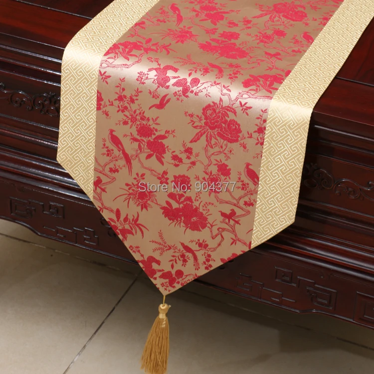 Украшение роскошный цветочный стол бегунок Рождественский стол тарелка шёлковые скатерти для вечеринок столовая подкладка для кофейного столика колодки