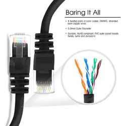 10 packes/lot 4 футов Ethernet Кабель 350 МГц Черный CAT5E RJ45 Сети патч-Корд Для Ноутбука настольных Xbox 360 PS3 Mac Ос Windows Linux