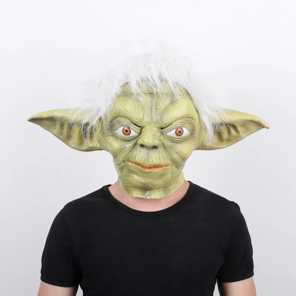 Master Yoda Latex Mask Full Face Halloween Movie Star Wars Masks Green