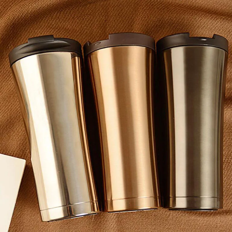 

Hot Sale Double Wall Stainless Steel Coffee Thermos Cup Mugs Thermal Bottle 500ml Thermocup Fashion Vacuum Flask Cups Coffee Cup