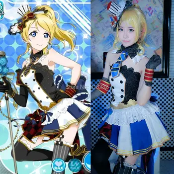 

Love Live School Idol Project Ayase Eli Sleeveless Tube Tops Maid Dress Uniform Outfit Anime Cosplay Costumes