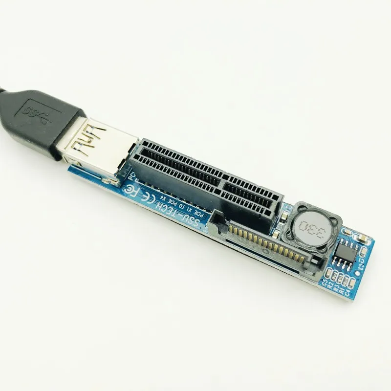 Добавить на карту PCI Express USB 3,0 адаптер Raiser удлинитель PCIE Riser Card USB 3,0 PCI-E SATA PCI E Riser PCI Express X1 в X4 слот