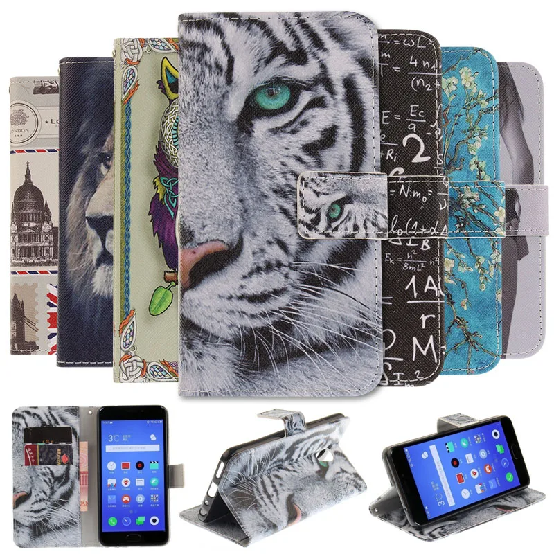 

Luxury Colorful Painting Stand Flip Leather cover case For Meizu M5 Note / Meilan Note 5 cell Phone cases For Meizu M5 Note