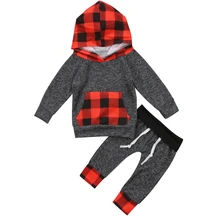 Милая одежда для малышей Дети Мальчики Девочки с капюшоном топы, штаны комплект одежды из 2 предметов