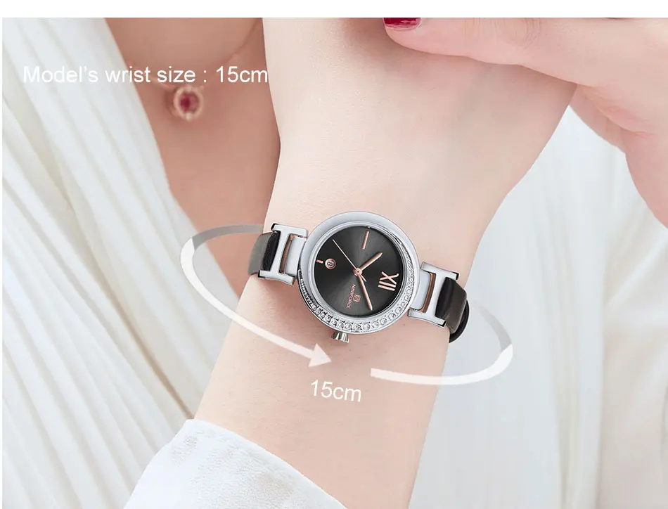 Новинка NAVIFORCE Топ бренд женские часы цветок женские наручные часы из натуральной кожи ремешок браслет женские часы Relogio Feminino