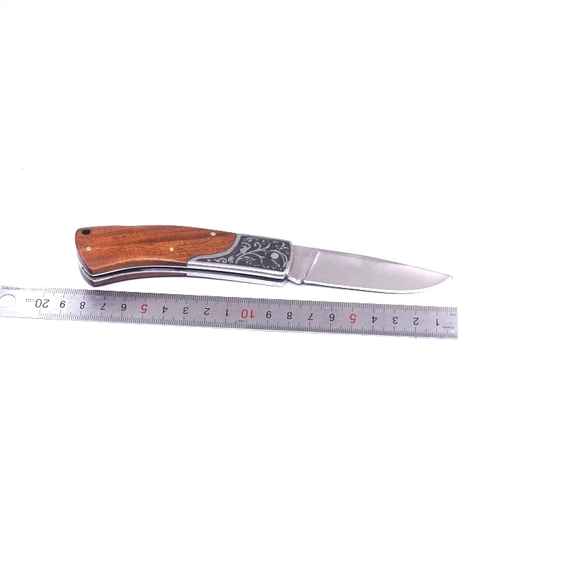 Складной нож Карманный для выживания кемпинга Тактические Ножи EDC Деревянная Ручка 56HRC БОЕВОЙ ОХОТНИЧИЙ НОЖ многофункциональные инструменты
