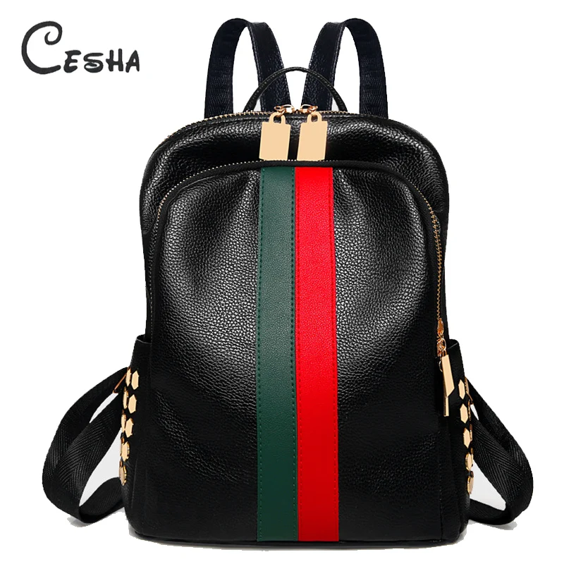  Luxury Famous Brand Designer Women PU Leather Backpack Female Casual Shoulders Bag Teenager School  - 32865714987