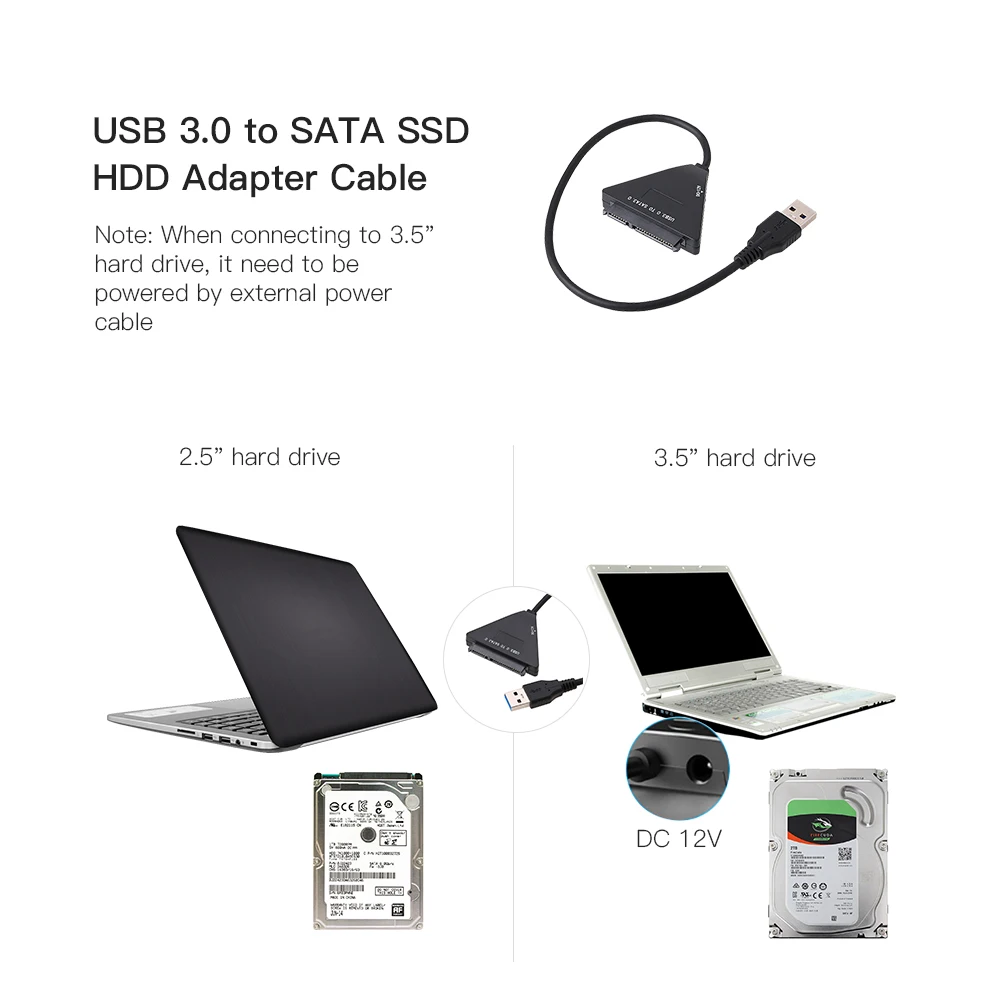 2 5 &quot3 5&quot SATA III HDD SSD жесткий диск конвертер USB 3 0 к внешнему адаптерному кабелю для