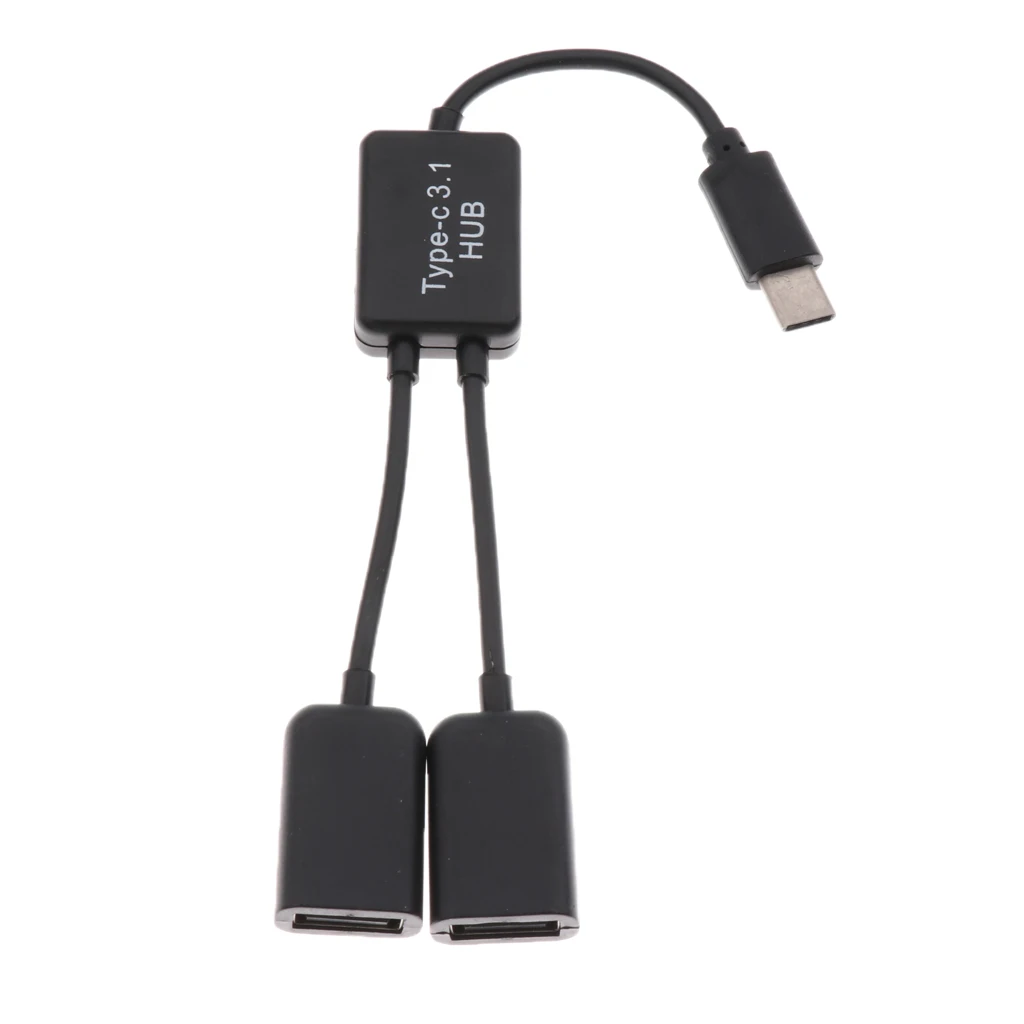 Dovewill USB 3.1 Type C Male to Female Dual USB 2.0  2 in 1 OTG HUB Adapter Cable