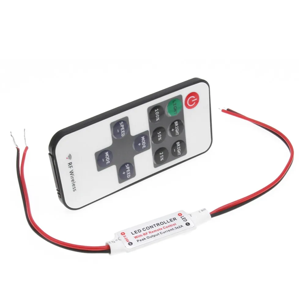 11 ключ RF LED контроллер DC12V мини беспроводной дистанционный проводной разъем для