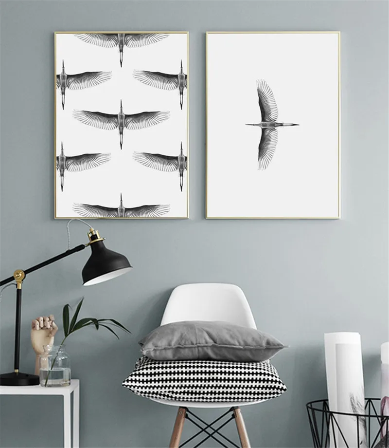

Bird Wall Art Canvas Painting Nordic Posters And Prints Black And White Wall Pictures For Living Room Picture Art Print Unframed