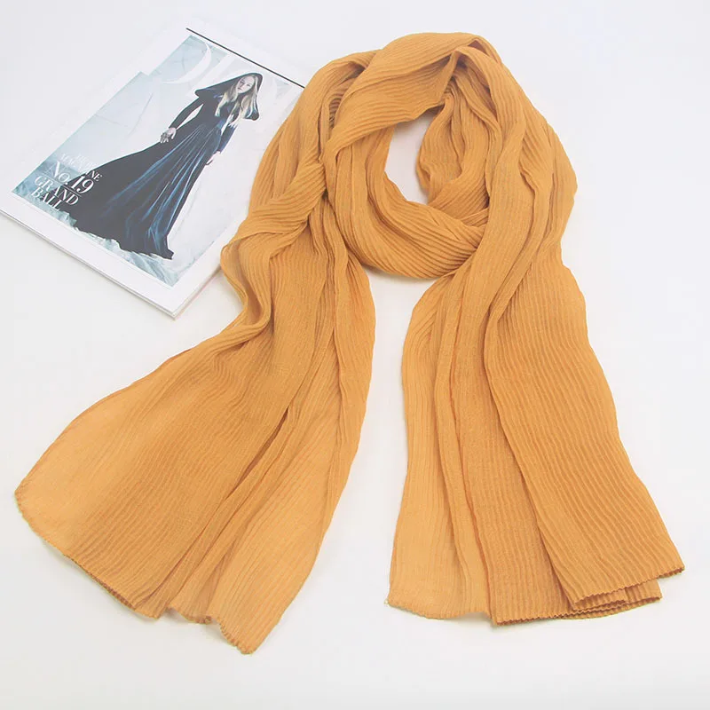 Bufanda para doblar para mujeres de moda 2020, bufandas de cabeza larga sólidas algodón lino, chal elegante cómodo hijab para mujeres - AliExpress