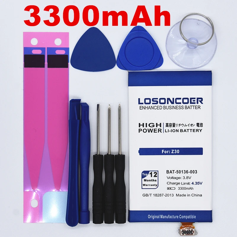 

100% Original LOSONCOER 3300mAh Battery for BlackBerry Z30 BAT-50136-003 Cell Phone Battery + Tracking Number +Gift tools