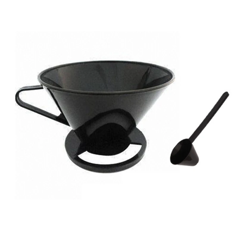 Plastic Cone Coffee Filter Maker Cafetiere Cup Dripper Tool+ Measuring Spoon