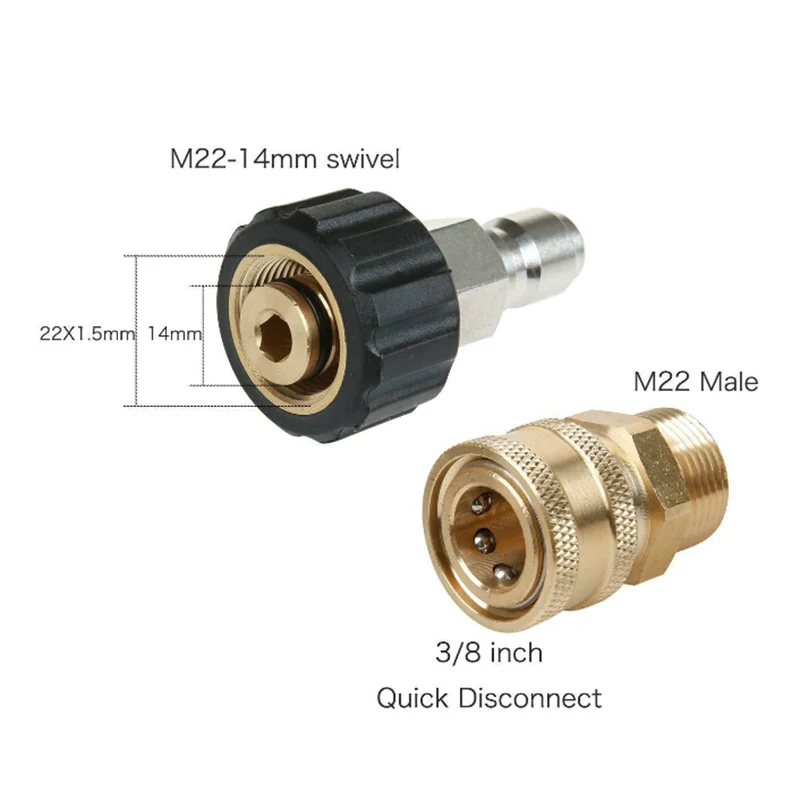 

1 Set 3/8" 14mm Close Type Hydraulic Quick Connect Couplers Couplings Poppet Style Hose Swivel