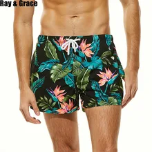 RAY GRACE, летние мужские пляжные шорты, брендовые быстросохнущие шорты, пляжный костюм, бермуды с дышащим принтом, мужские пляжные шорты