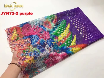 

New high quality African water soluble printed lace fabric for dress,nigerian multi color cord lace 5yards/lot JYN72