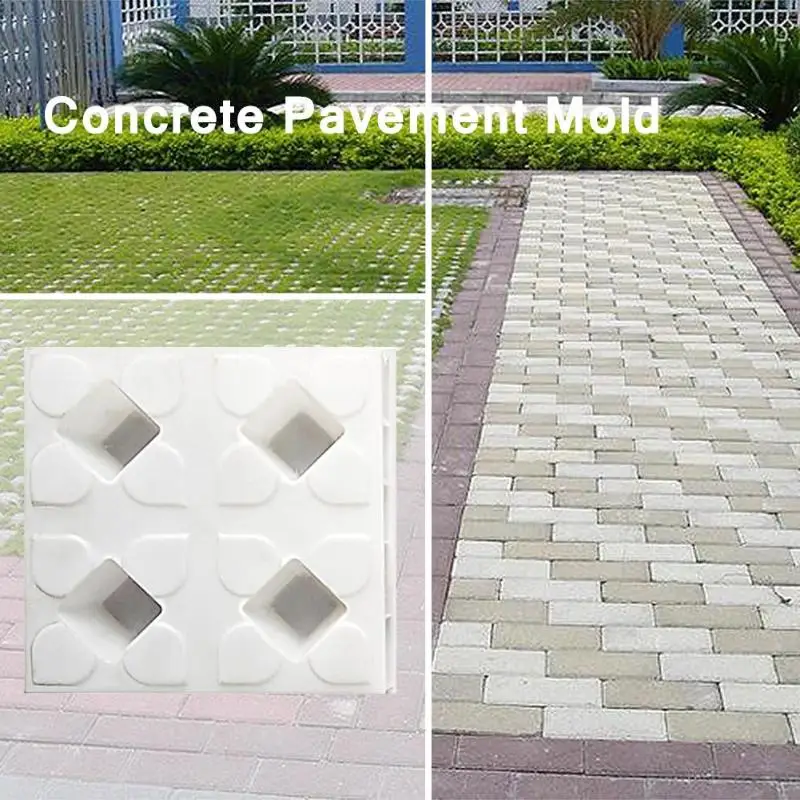 Four-hole Lawn Brick Concrete Pavement Mold DIY Garden Path Lawn Maker Paving Cement Brick Mould