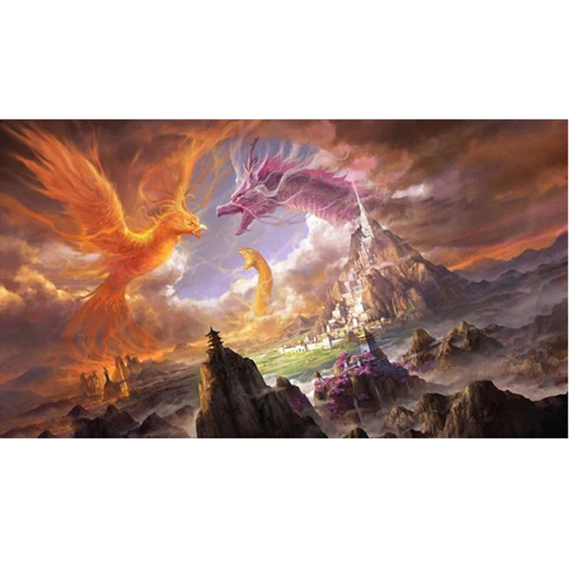 

5D new Diy Diamond painting Cross stitchkits Diamond embroidery mosaic resin drill rhinestone crafts Needlework dragon phoenix