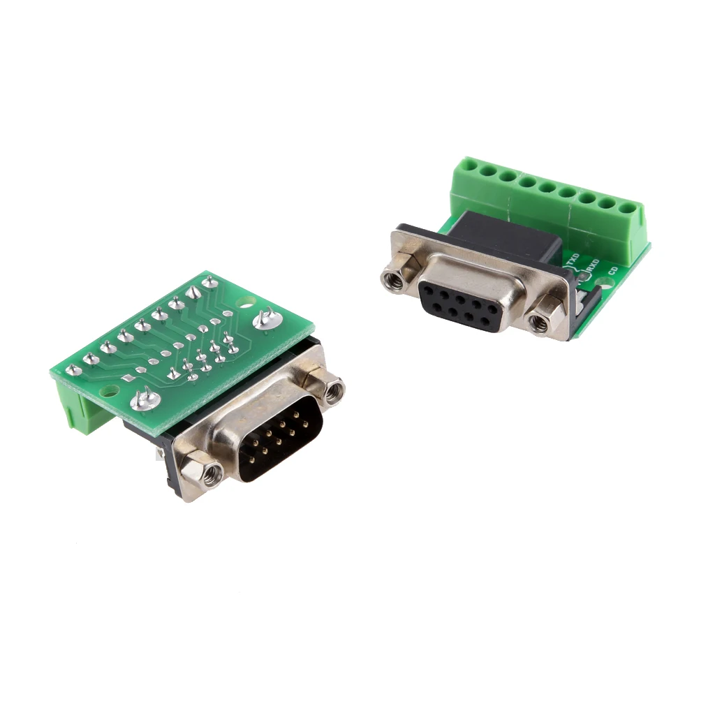 9Pin DB9 SolderlessTerminal Female/ Male RS232 RS485 Adapter Connector