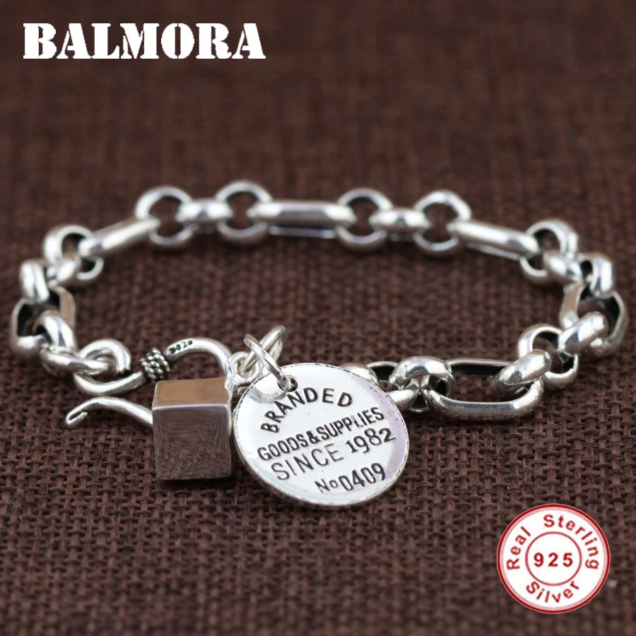 Balmora Genuine 925 Sterling Silver Branded Bracelets For Women Men Balmora Genuine 925 Sterling Silver Branded Bracelets For Women Men Gift Fashion Bracelet Jewelry About 17 5cm Esposas Sz0434 In Charm From
