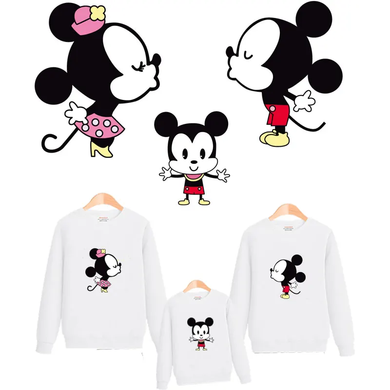 

mickey mouse patches iron on transfer for clothing ironing stickes kid family clothes diy patch transfert thermocollants t-shirt