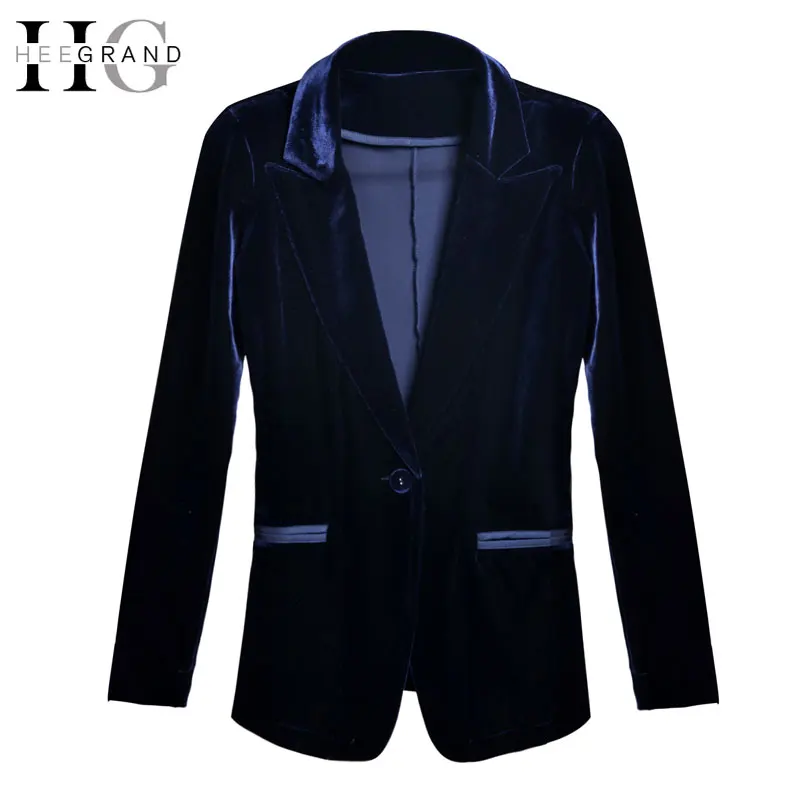 HEE GRAND 2017 Fashion Velvet Women Blazer Red Blue