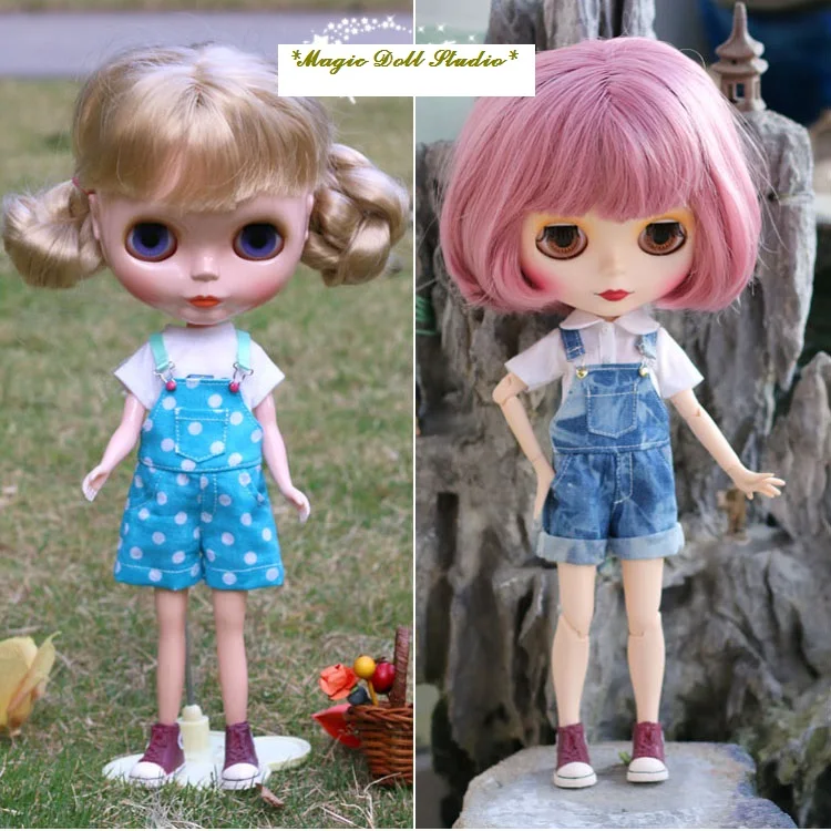 [MG526] кукла блайз наряды# короткий комбинезон брюки подходят для куклы "Blythe azone" Licca Pullip Кукла Одежда в розницу