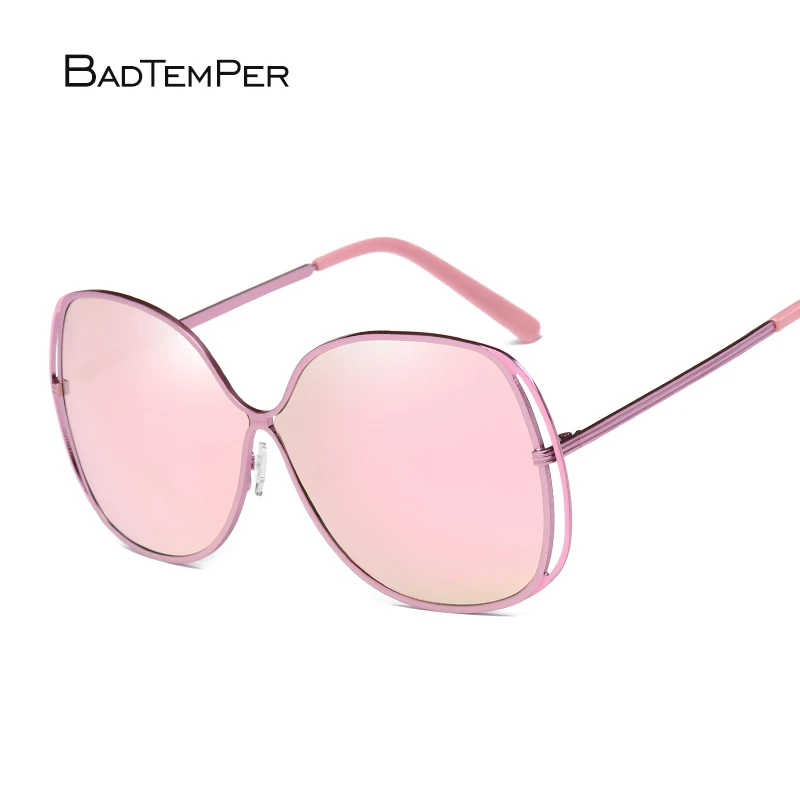 Badtemper Ladies Mirror Sunglasses Women Aviator Luxury Brand Shades