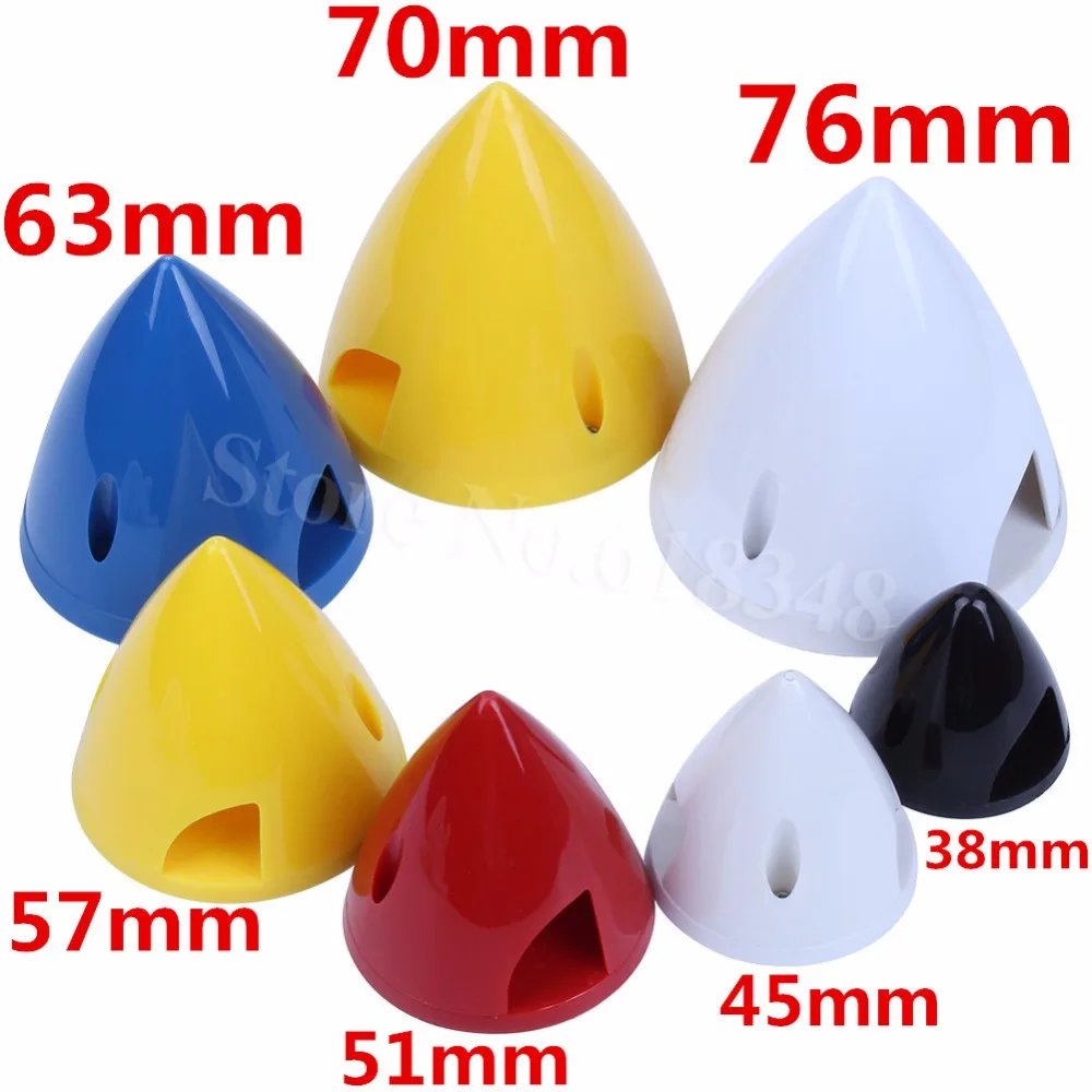 1 Piece Nylon RC Plane Prop Propeller Spinner 2-Blades 38mm 45mm 51mm 57mm 63mm 70mm 76mm White Black Yellow Red Blue