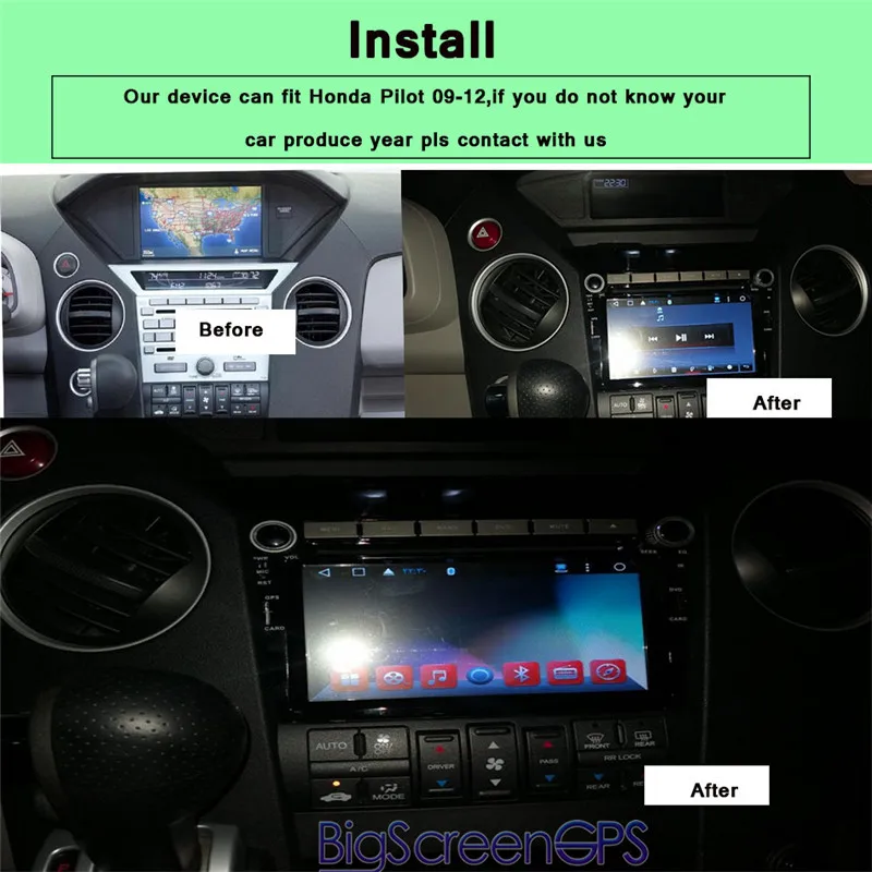 Discount 7 Inch Android  Quad Core Car DVD Player GPS Navigation For HONDA PILOT 2009 Multimedia Touch Screen ISP Screen Tape Recorder 1